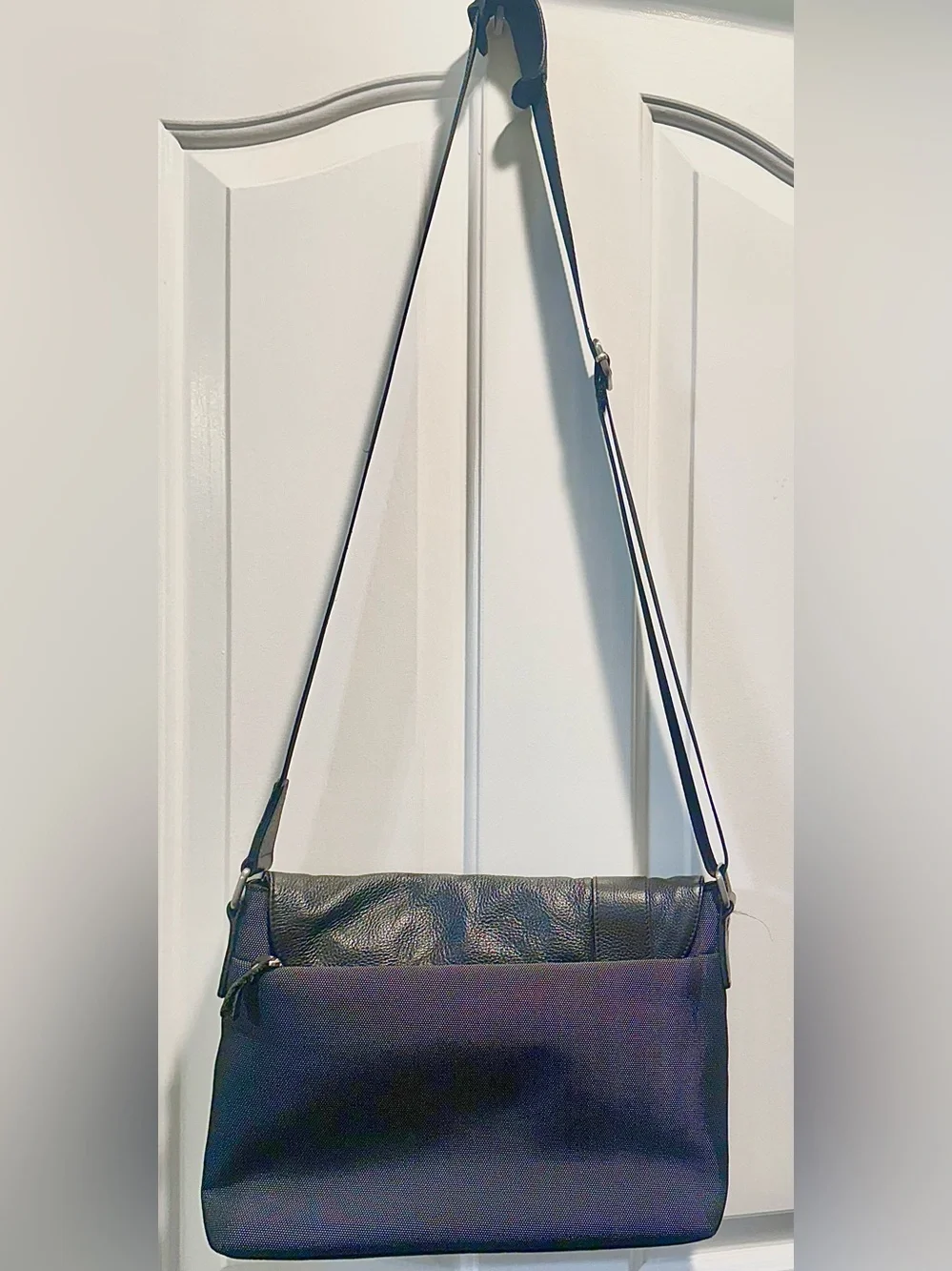 Emanuel Genuine Leather Messenger Bag Black Crossbody Laptop Travel Hand Made